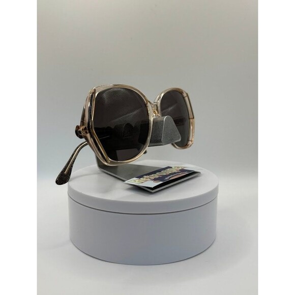 True Vintage Oversize Sunglasses | NOS | Black/Gold/Clear Grey Lens Oleg Cassini main image 4